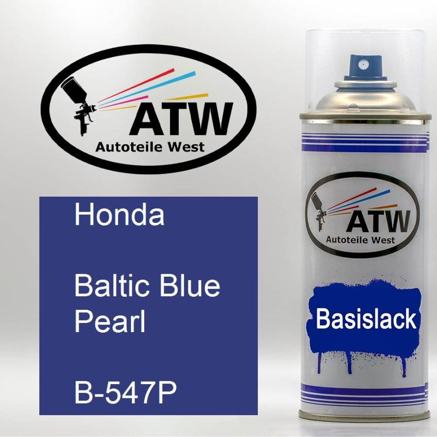 Honda, Baltic Blue Pearl, B-547P: 400ml Sprühdose, von ATW Autoteile West.